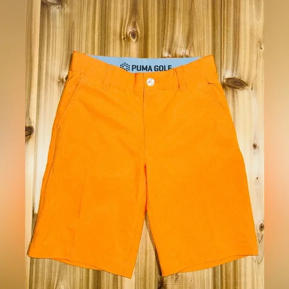 PUMA Boys Golf Shorts Size Small 7/8 in Orange - Picture 3 of 8